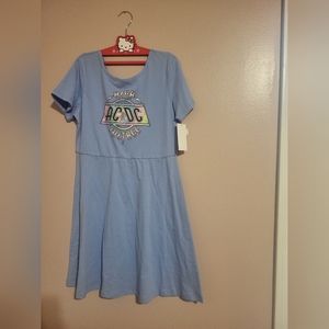 AC DC girl short sleeve dress NWT
